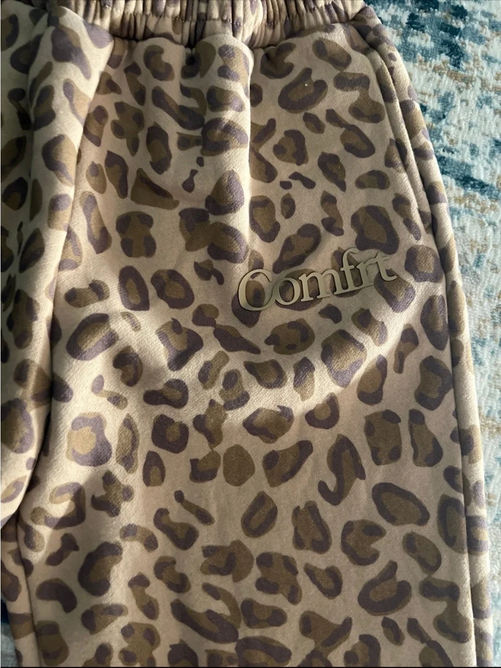 Kids Leopard Print Jogger Sweatpants - Brown